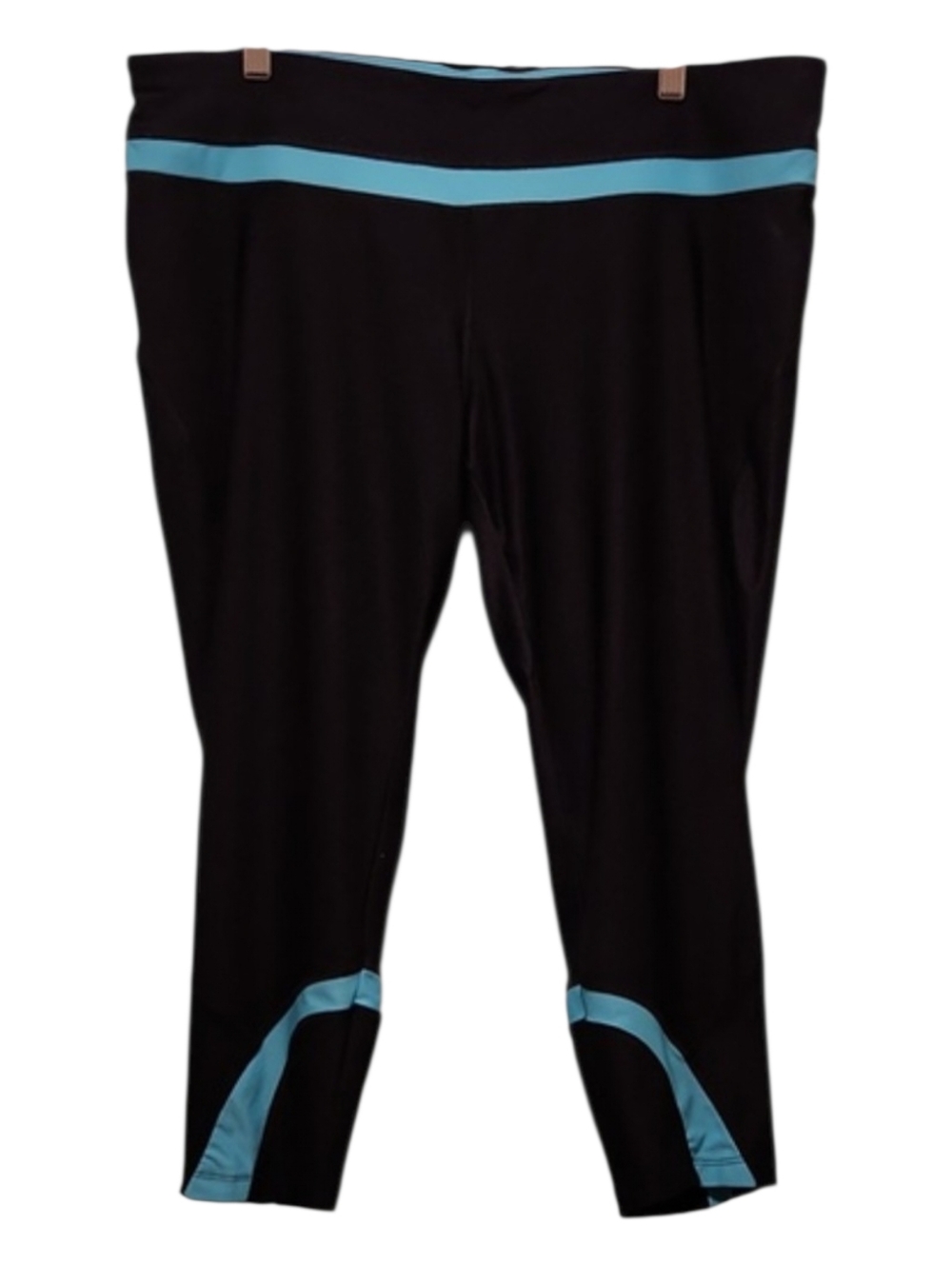 Black Leggings with Teal Accent Stripe